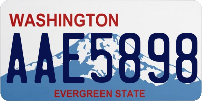 WA license plate AAE5898