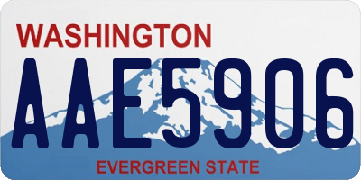 WA license plate AAE5906