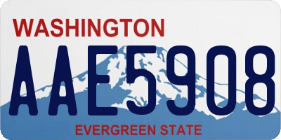 WA license plate AAE5908