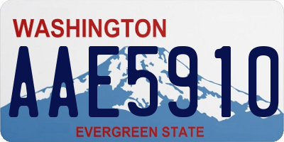 WA license plate AAE5910