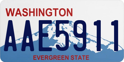 WA license plate AAE5911