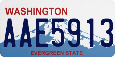 WA license plate AAE5913