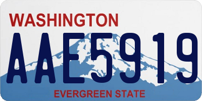 WA license plate AAE5919