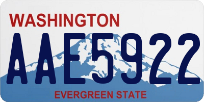 WA license plate AAE5922