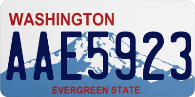 WA license plate AAE5923