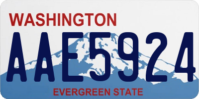 WA license plate AAE5924