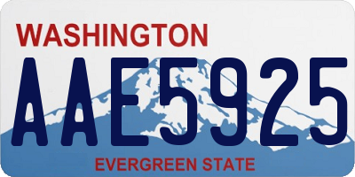 WA license plate AAE5925