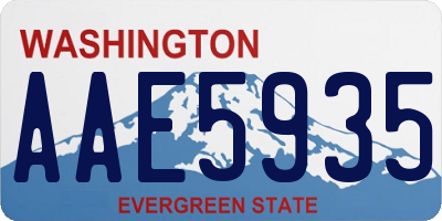 WA license plate AAE5935