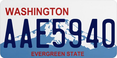 WA license plate AAE5940
