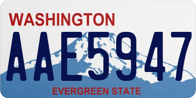 WA license plate AAE5947