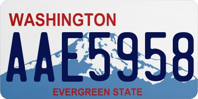 WA license plate AAE5958
