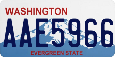 WA license plate AAE5966