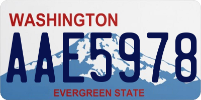 WA license plate AAE5978