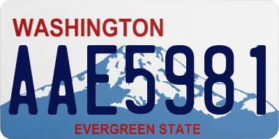 WA license plate AAE5981