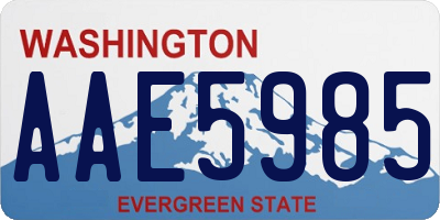 WA license plate AAE5985