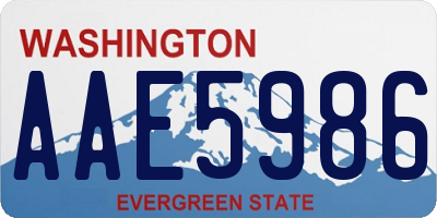 WA license plate AAE5986