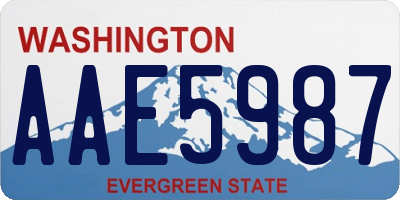 WA license plate AAE5987
