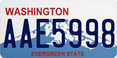 WA license plate AAE5998