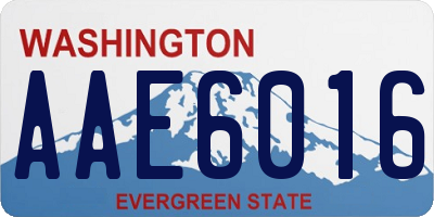 WA license plate AAE6016