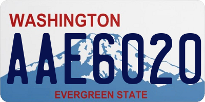 WA license plate AAE6020