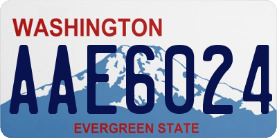 WA license plate AAE6024