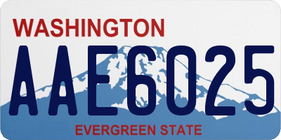 WA license plate AAE6025