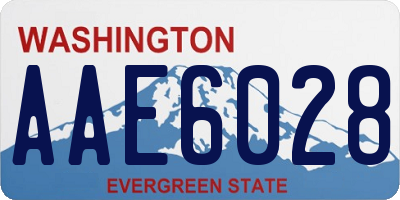WA license plate AAE6028