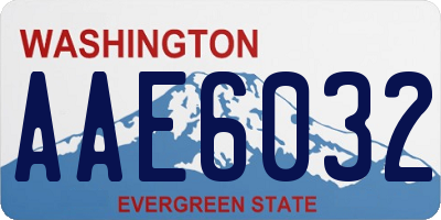 WA license plate AAE6032