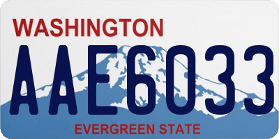WA license plate AAE6033