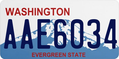 WA license plate AAE6034