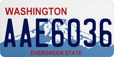 WA license plate AAE6036