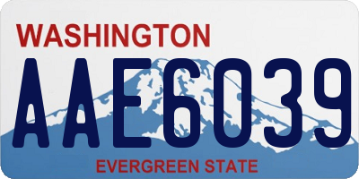 WA license plate AAE6039