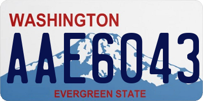 WA license plate AAE6043