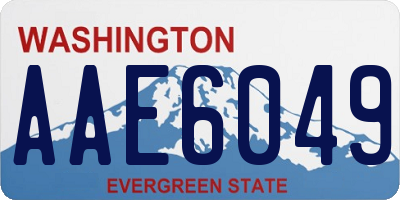 WA license plate AAE6049