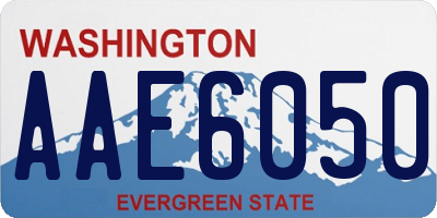 WA license plate AAE6050