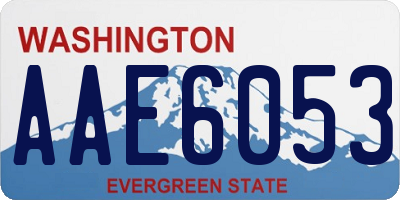 WA license plate AAE6053