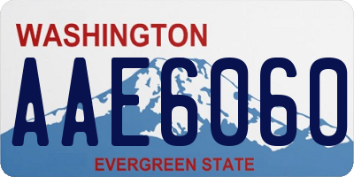 WA license plate AAE6060