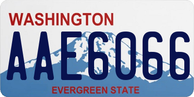 WA license plate AAE6066