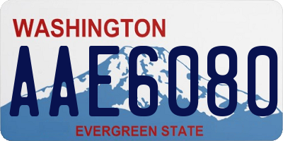 WA license plate AAE6080