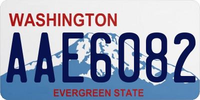 WA license plate AAE6082