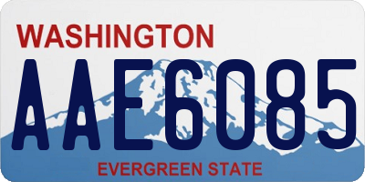 WA license plate AAE6085