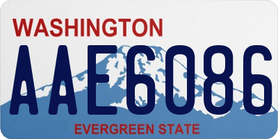 WA license plate AAE6086