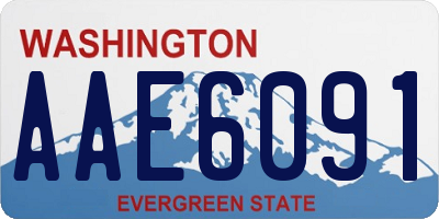 WA license plate AAE6091