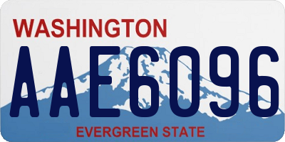 WA license plate AAE6096
