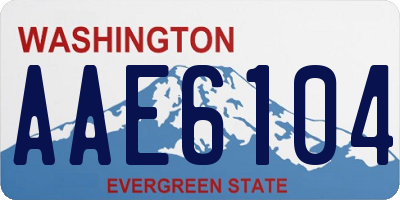 WA license plate AAE6104