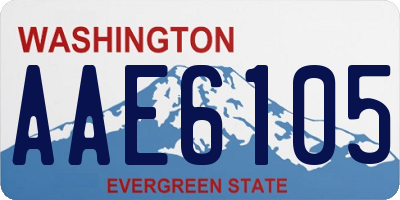 WA license plate AAE6105
