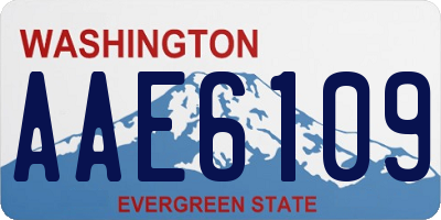 WA license plate AAE6109