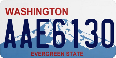WA license plate AAE6130