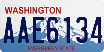 WA license plate AAE6134