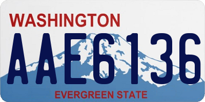WA license plate AAE6136